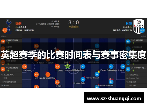 英超赛季的比赛时间表与赛事密集度